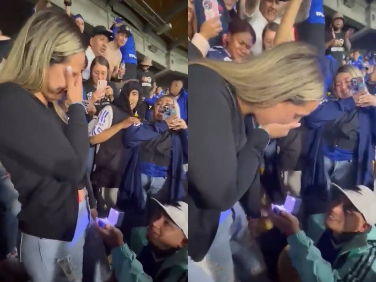 El “sí” soñado: pareja se comprometió en pleno partido de Millonarios en El Campín