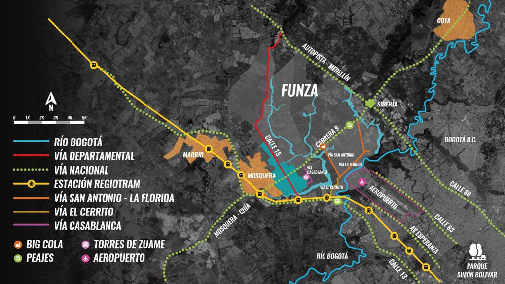 Mapa de la propuesta para la extensión de la calle 63