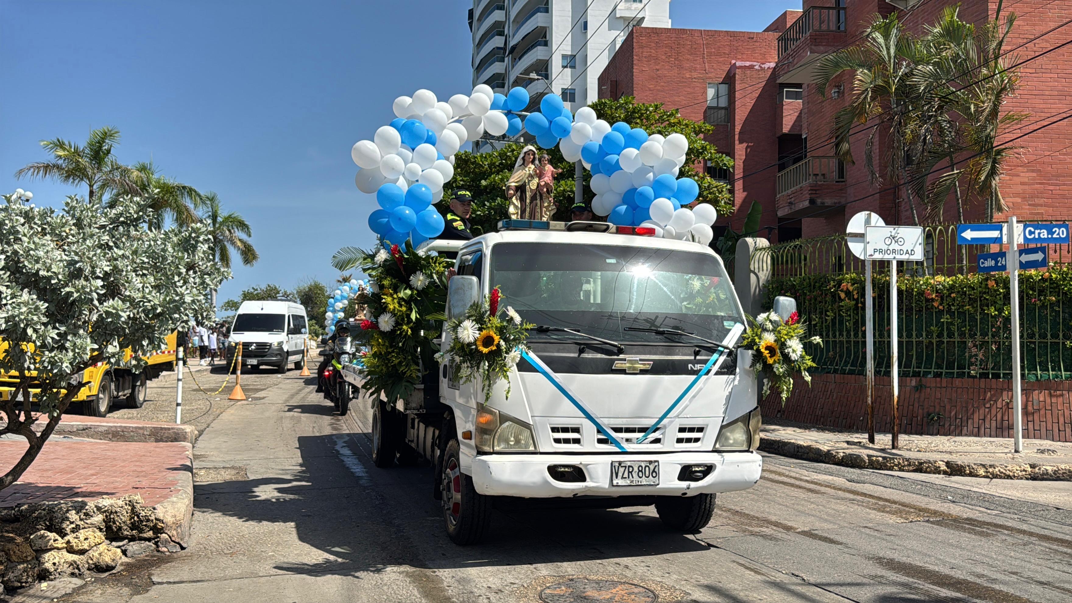 Procesión Virgen del Carmen. // Policía Metropolitana de Cartagena