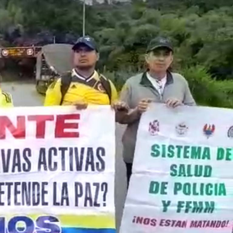 Protesta de retirados de la Policía Nacional / Cortesía.