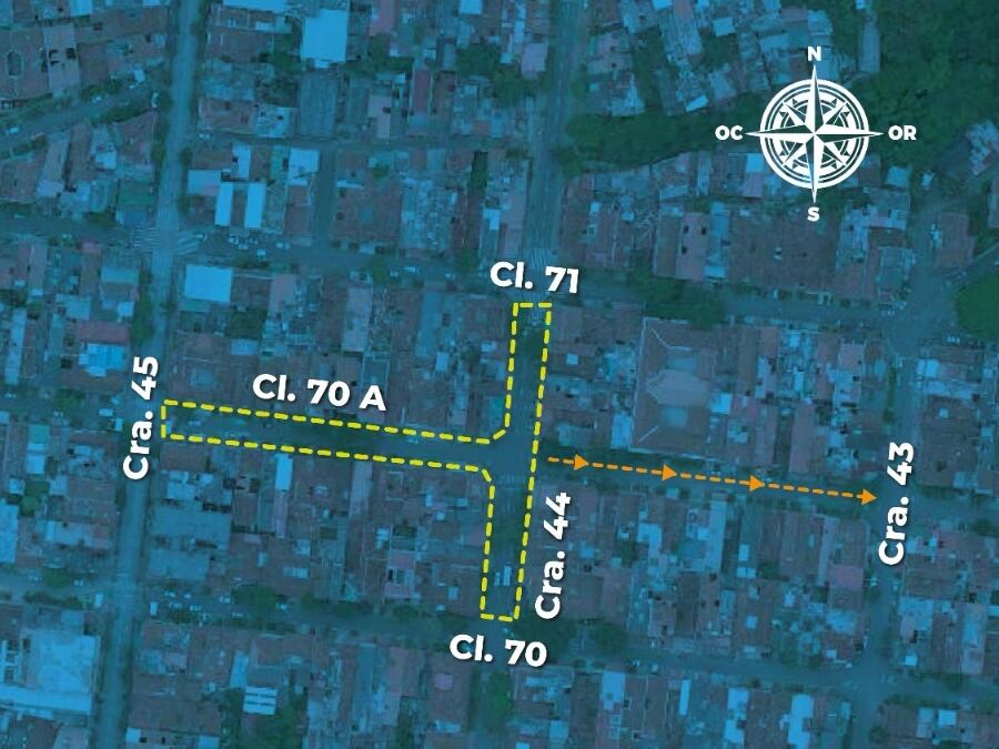 Cierres viales Festival del Tango. Foto: Alcaldía de Medellín.