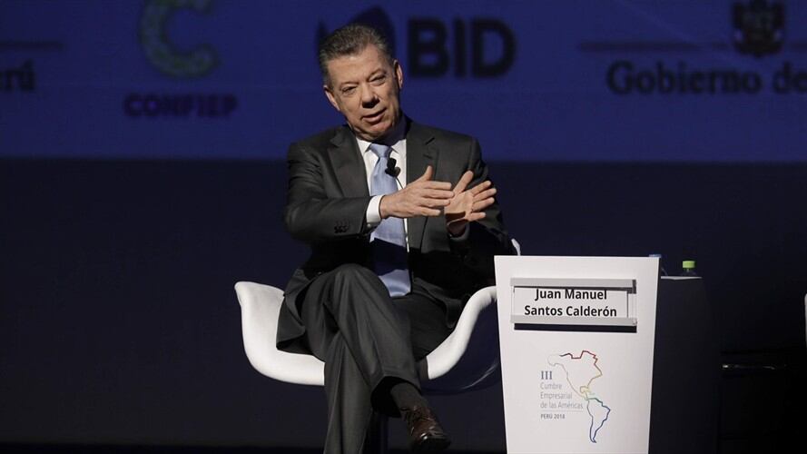 El presidente Juan Manuel Santos condenó los ataques con armas químicas en la Cumbre de las Américas. Foto: Associated Press - AP