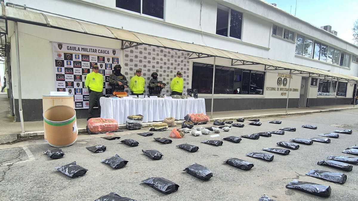Golpe al narcotráfico en el Cauca: más de una tonelada de droga fue incautada en menos de 24 horas