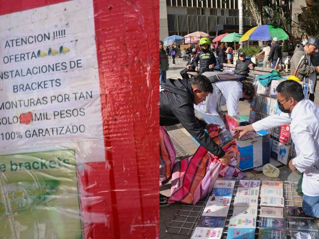 En consultorios improvisados en la calle se hacían tratamientos odontológicos.