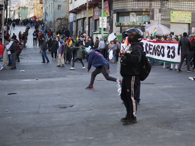 Protestas en Bolivia exigiendo el desarrollo de un censo, especialmente en la región de Santa Cruz. 
(Foto por Luis Gandarillas/Anadolu Agency via Getty Images)