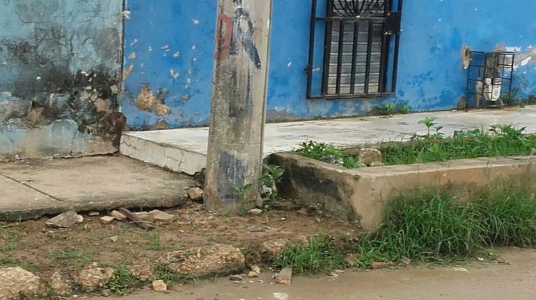 Sitio en donde fue linchado el hombre en el barrio Los Almendros de Soledad, Atlántico