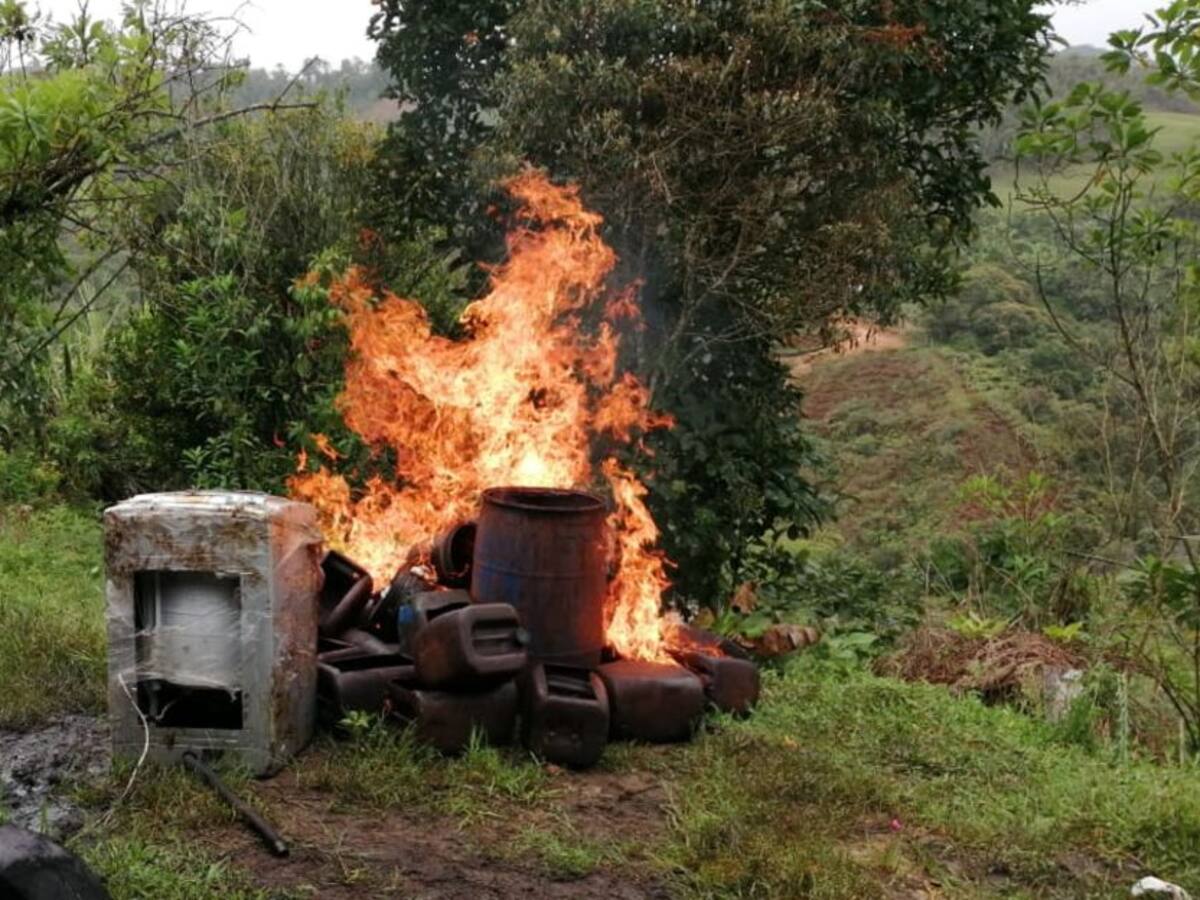 Destruyen laboratorio para procesamiento de estupefacientes en El Peñol