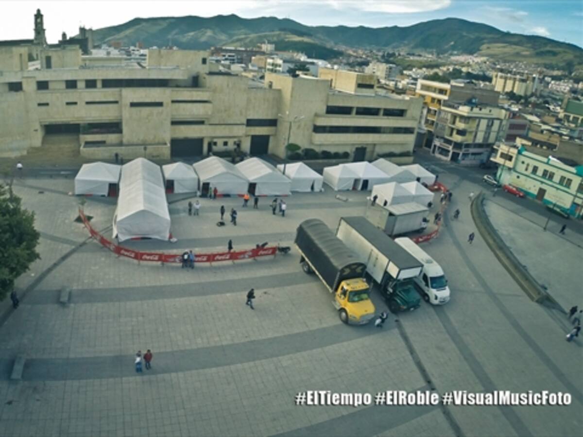 Escenario de la presentación de Juanes en Pasto, desde el aire