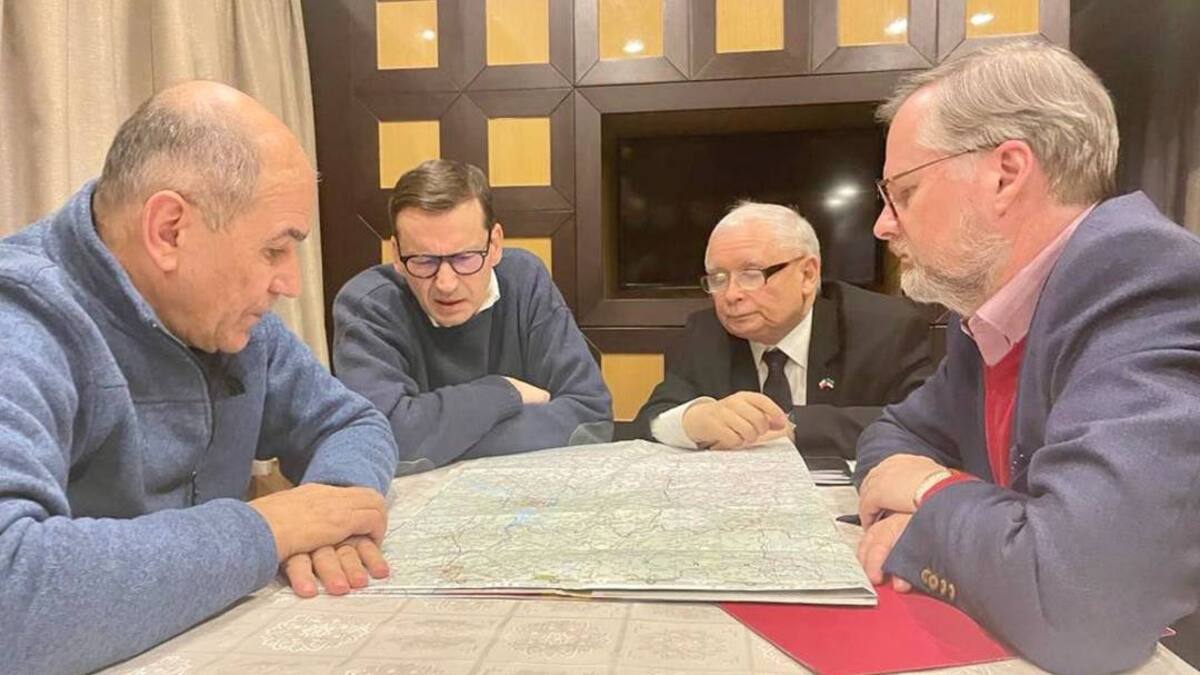 Jefes de estado de Eslovenia, Polonia y República Checa están en Ucrania