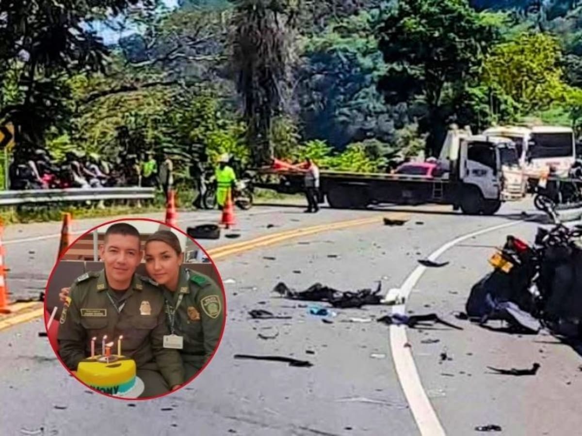 Dos policías fallecieron en la vía Manizales - Medellín en un siniestro vial
