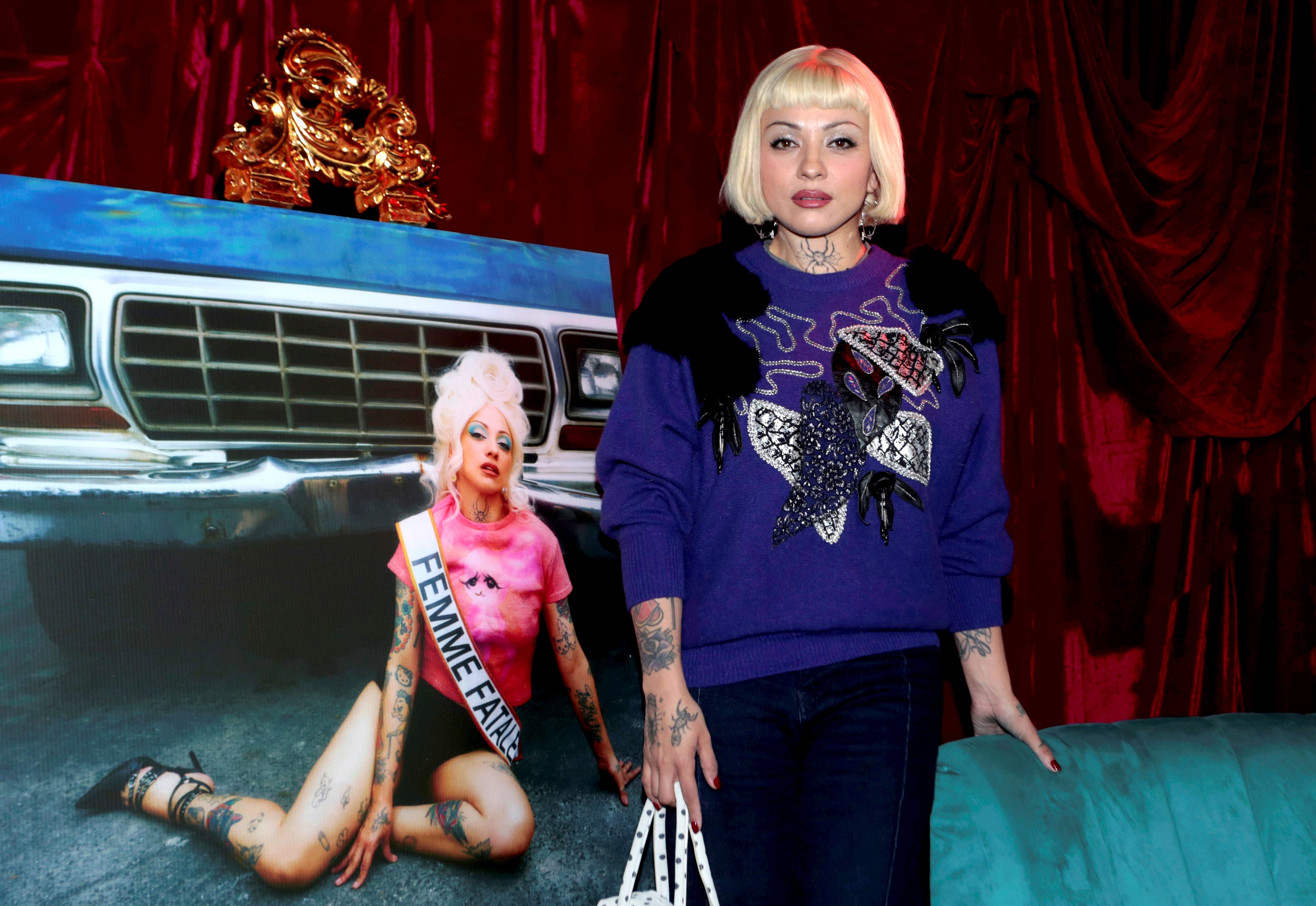 Mon Laferte poses for a photo during the presentation of 'Femme Fatale' (Photo by Medios y Media/Getty Images)