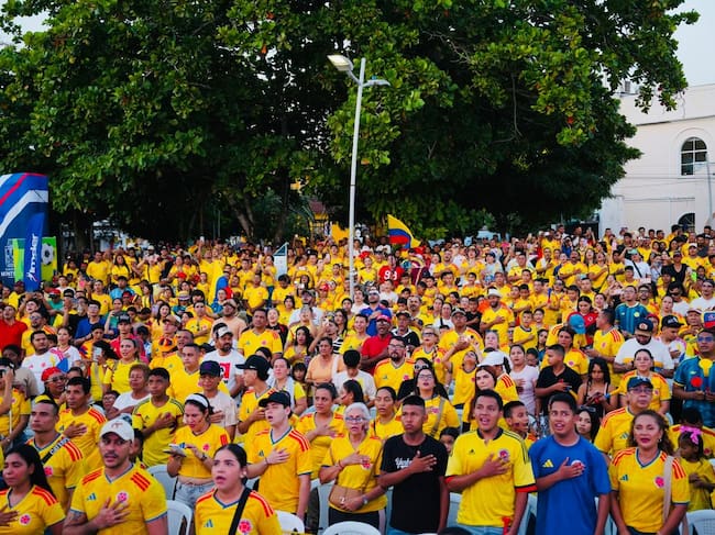 Dos pantallas gigantes serán instaladas en el centro de Montería para ver el partido Colombia vs. Ghana. Foto: prensa Alcaldía de Montería.
