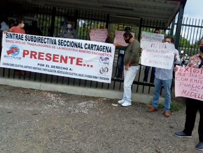 Sindicato de Electricaribe realiza protesta contra Afinia en Cartagena