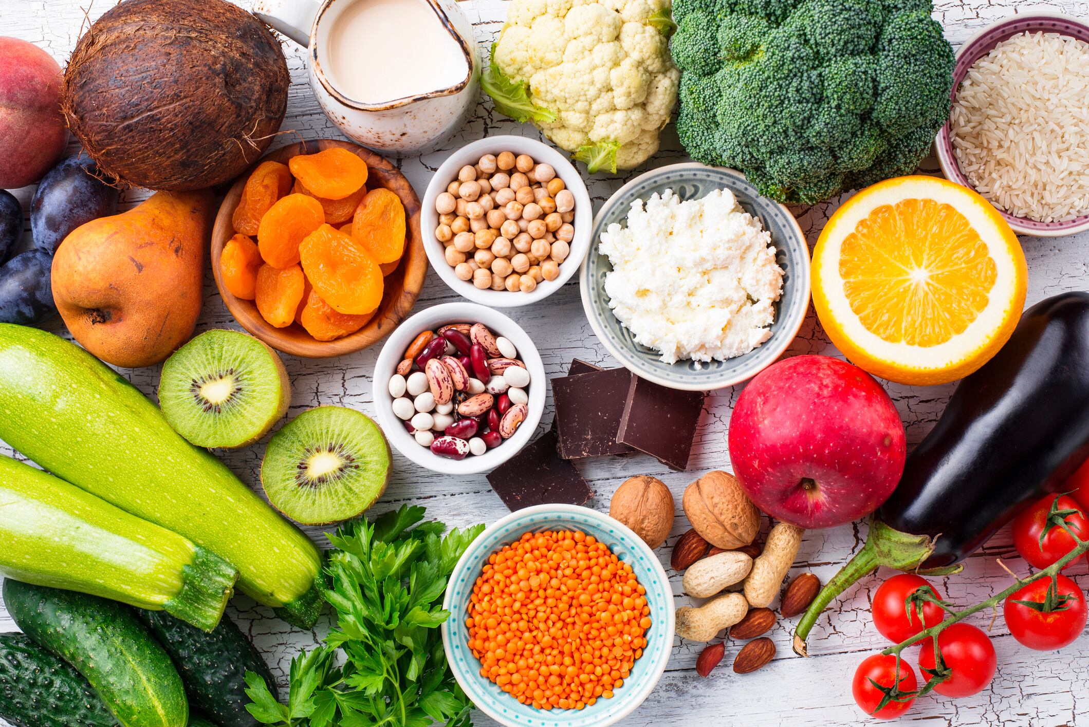 Gran variedad de alimentos para una dieta equilibrada (Foto vía Getty Images)