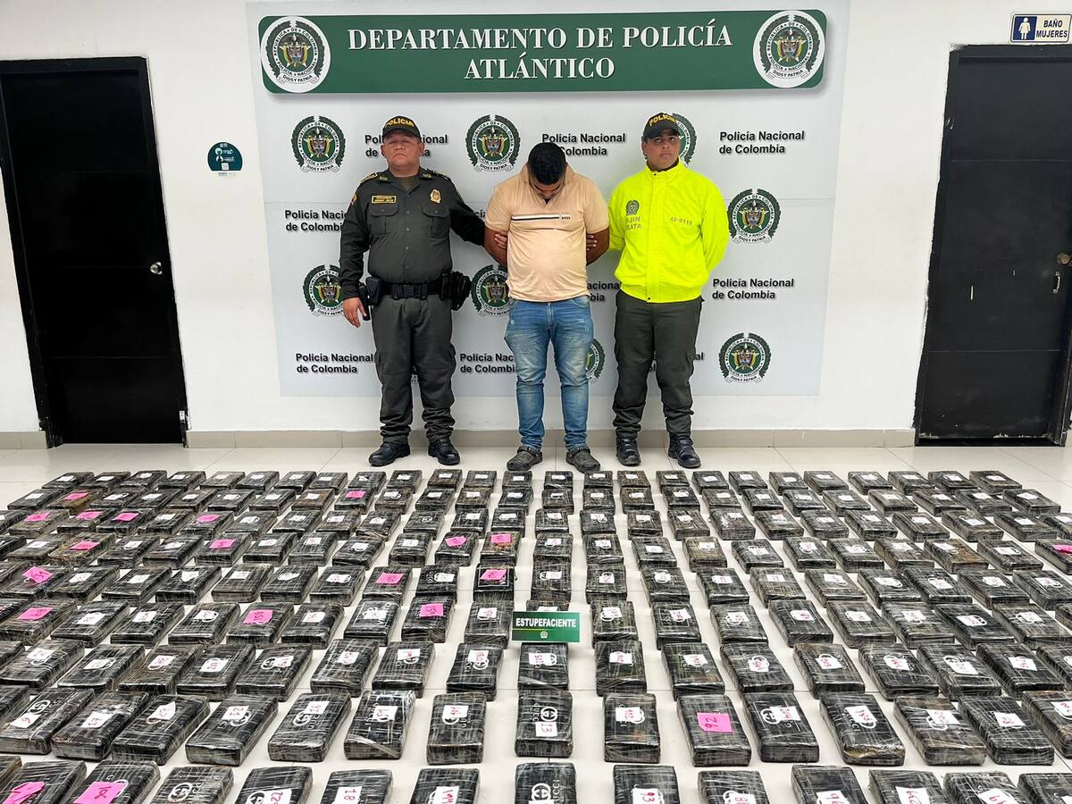 Policía capturó a hombre y le incautó más de 200 kg de cocaína en Atlántico