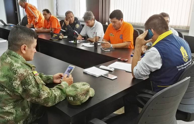 Sala de crisis instalada para recibir la información de todos los municipios durante el simulacro