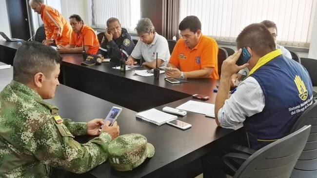 Sala de crisis instalada para recibir la información de todos los municipios durante el simulacro