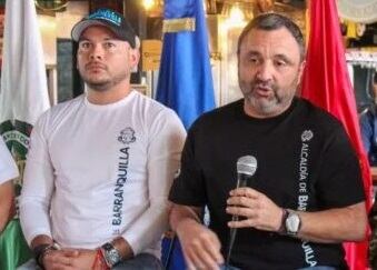 El jefe de la Oficina de Seguridad y Convivencia Ciudadana de Barranquilla, Yesid Turbay, acompañado del secretario de Gobierno, Nelson Patrón.