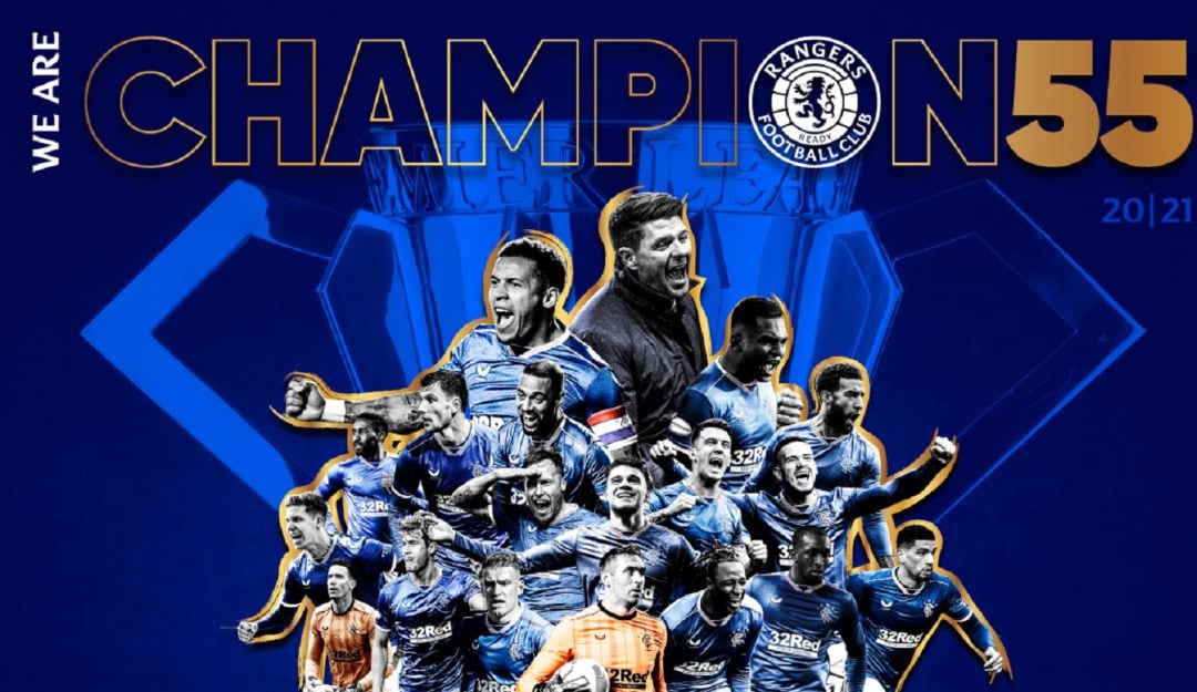 Rangers conquistó de manera anticipada su título 55 del fútbol escocés.