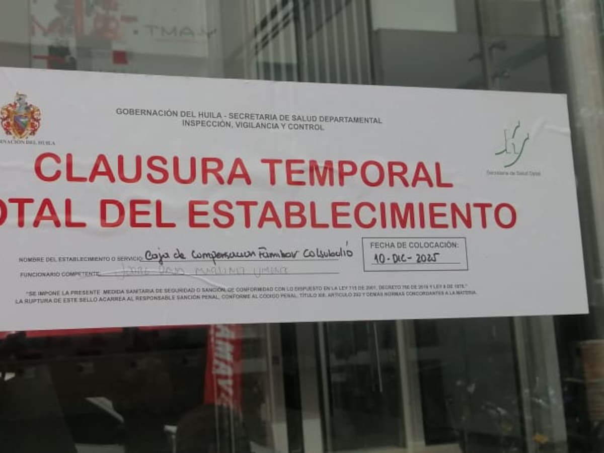 Cierran dispensarios de Colsubsidio en Neiva por graves anomalías operativas