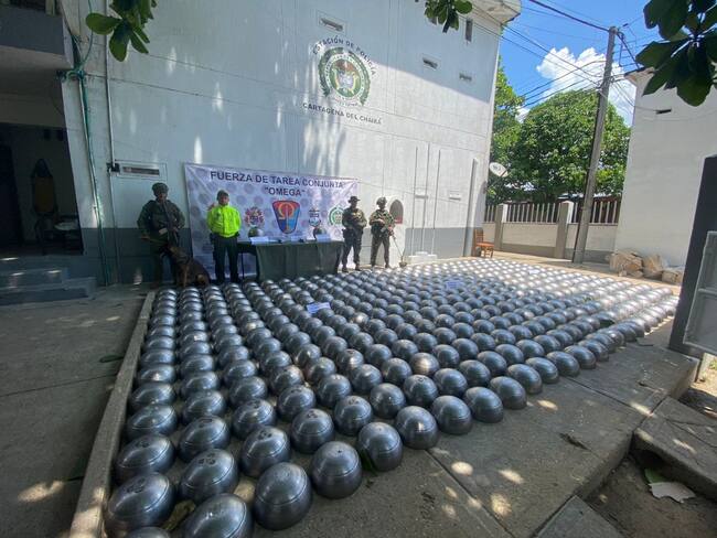 El material incautado se encuentra 394 componentes de artefactos explosivos.Foto policía Caquetá