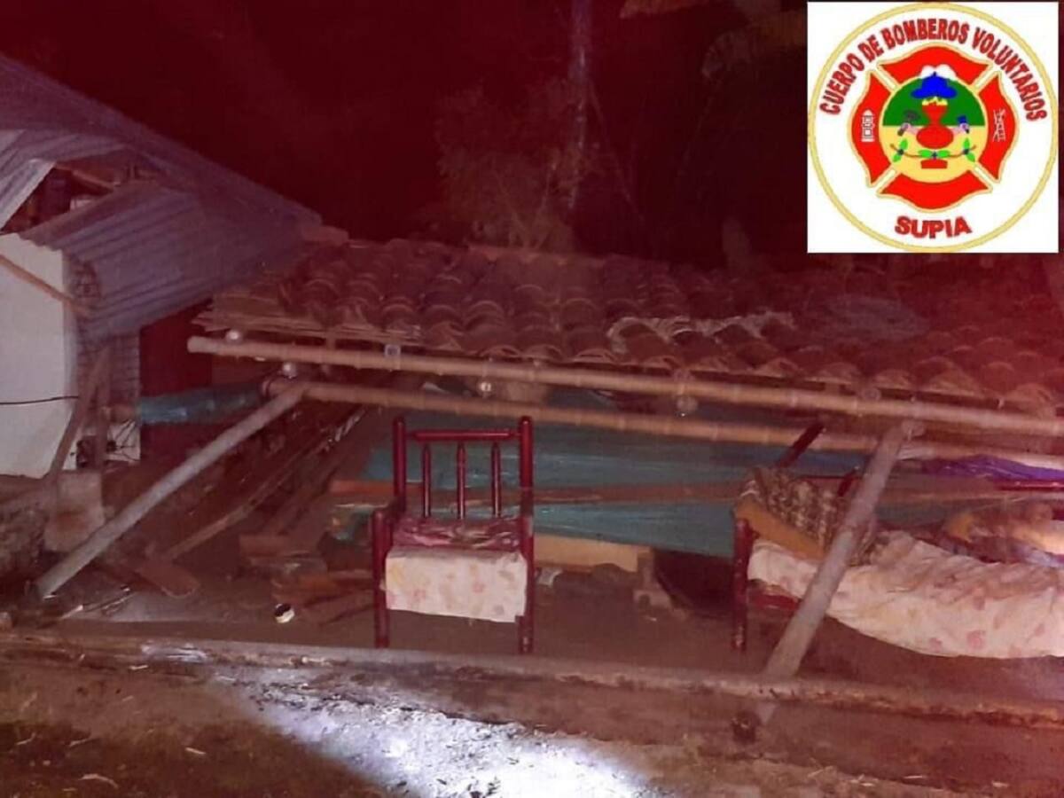 Dos personas resultaron heridas, tras el colapso de una vivienda en Supía, Caldas