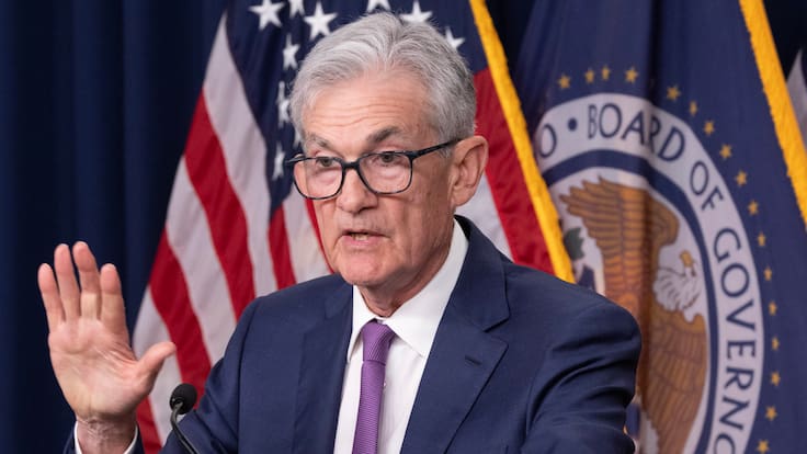 Washington (United States), 01/05/2024.- US Federal Reserve Board Chairman Jerome Powell holds a news conference following a Federal Open Market Committee meeting, at the William McChesney Martin Jr. Federal Reserve Board Building in Washington, DC, USA, 01 May 2024. Interest rates will remain at a range of 5.25 percent to 5.5 percent, the Federal Open Market Committee (FOMC) announced in a statement. (Roma) EFE/EPA/MICHAEL REYNOLDS