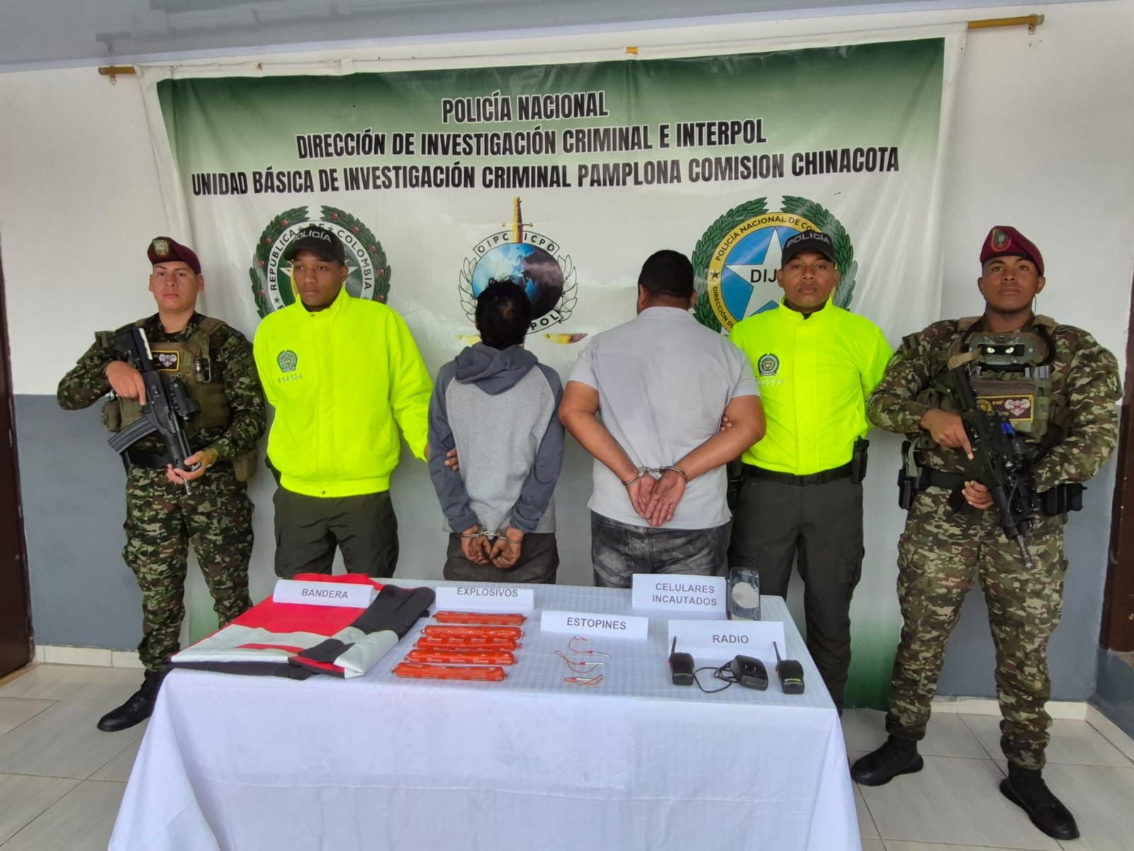 Capturan presuntos integrantes del ELN responsables de atentado en Chinácota/ Foto Cortesía