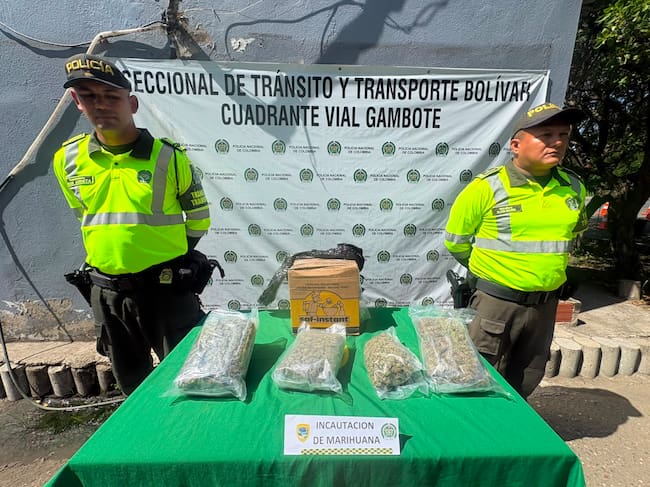 Droga incautada. // Policía de Bolívar