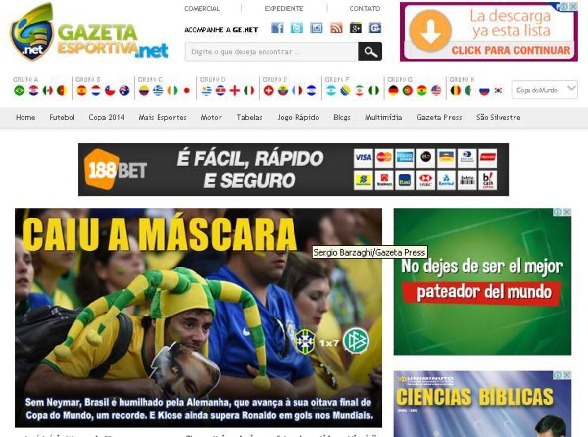 Otros portales internacionales también hacen referencia al partido.
