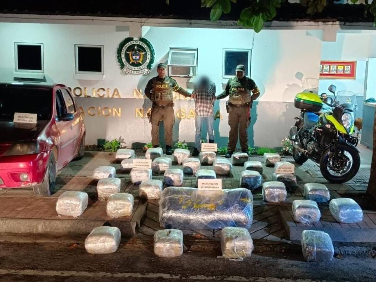 Conductor fue sorprendido con más de 150 kilos de marihuana en la vía El Espinal - Neiva