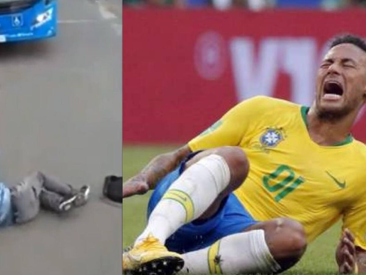 (VIDEO) Comparan a ciclista con Neymar por tirarse al frente de un SITP
