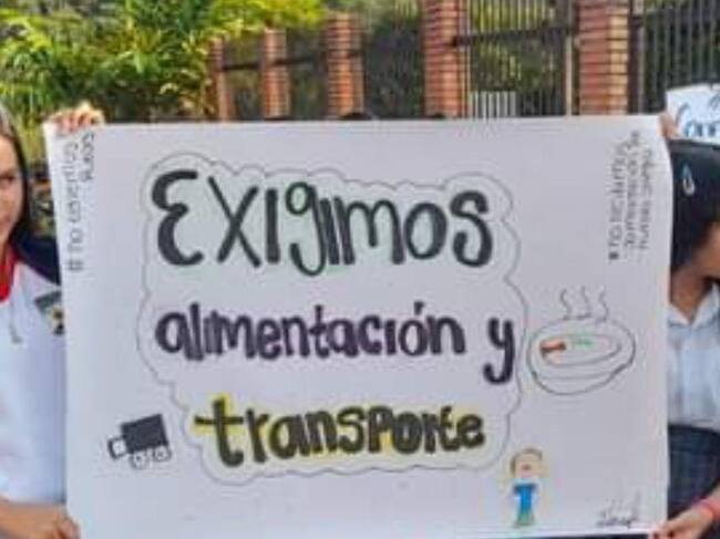 Protesta de estudiantes del Colegio Juana Caporal de Coper / Cortesía: Francy Borda