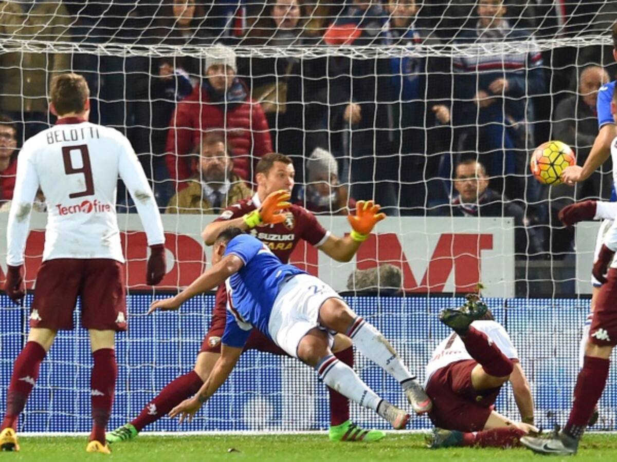 Luis Fernando Muriel marca en el empate de la Sampdoria