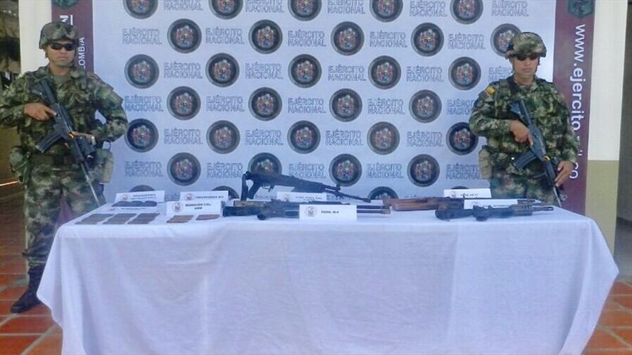 Decomisan caleta con armamento en Putumayo. Foto: Ejército Nacional