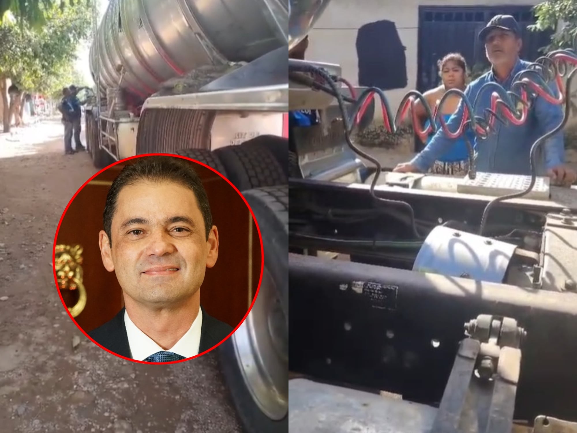 Ape Cuello y capturas de video carrotanque en Aguachica. Fotos: Cámara de Representantes / Video suministrado