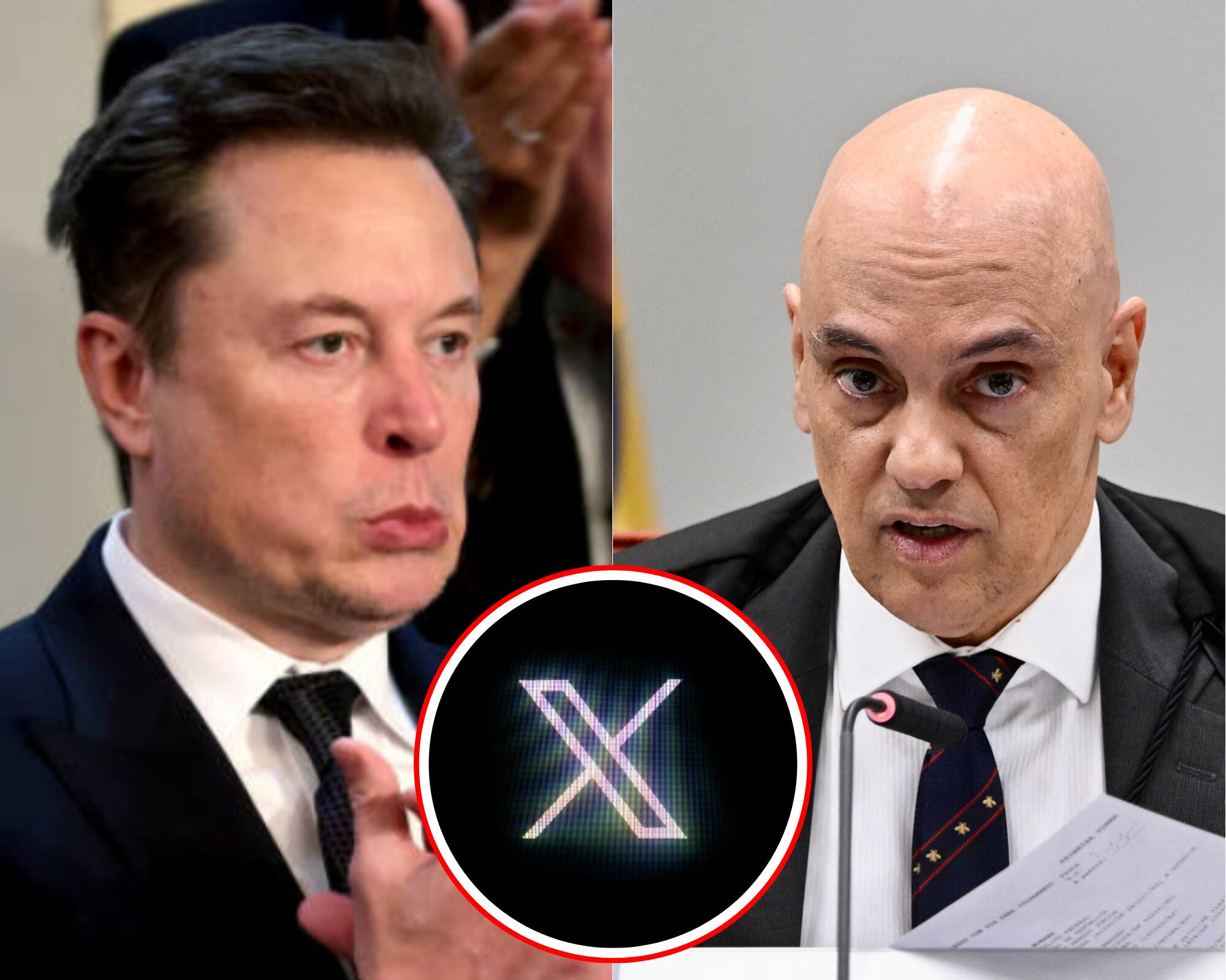 El magistrado del Supremo Tribunal Federal de Brasil, Alexandre de Moraes (d), exigió a Elon Musk (i) a indicar “en 24 horas el nombre y calificación del nuevo representante legal de X en Brasil” o suspenderá la aplicación en el país.
(Foto: Getty / Caracol Radio )
