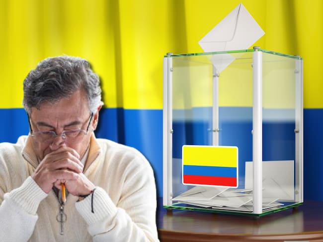 Presidente Gustavo Petro e imagen de referencia de elecciones Colombia. Fotos: (Photo by Diego Cuevas/Getty Images) / Getty Images
