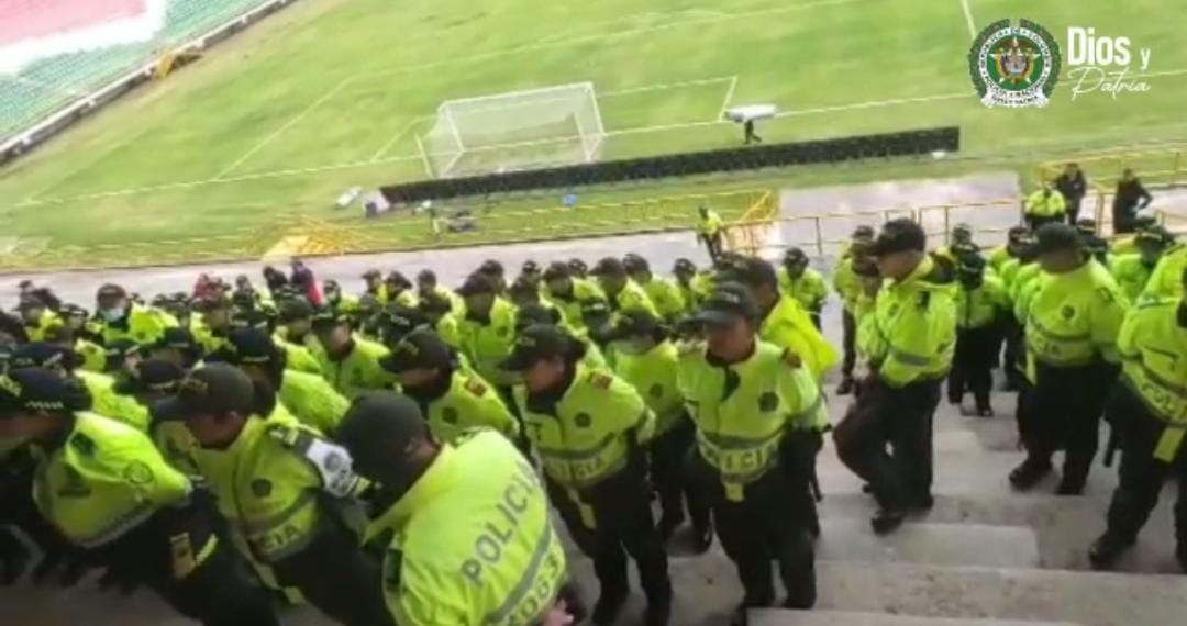 Seguridad en el Estadio La Independencia de Tunja / Cortesía.