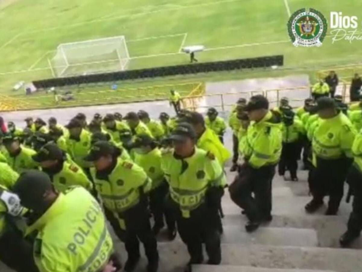 Más de 600 policías garantizarán la seguridad del partido Boyacá Chicó vs Millonarios