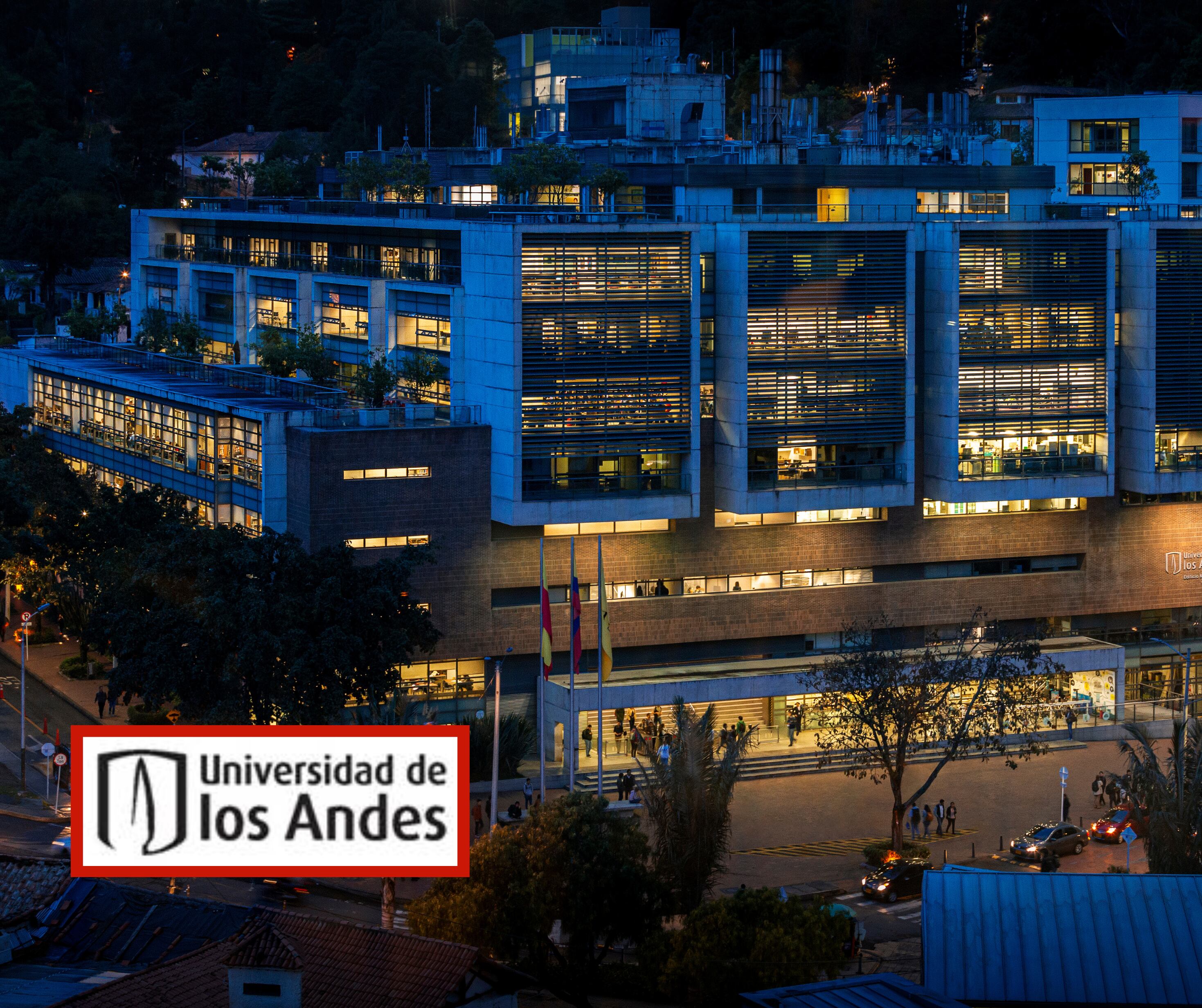 Imagen panorámica de la Universidad de los Andes y su logo (Fotos vía Colprensa)