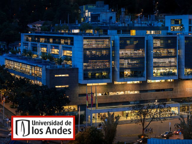 Imagen panorámica de la Universidad de los Andes y su logo (Fotos vía Colprensa)