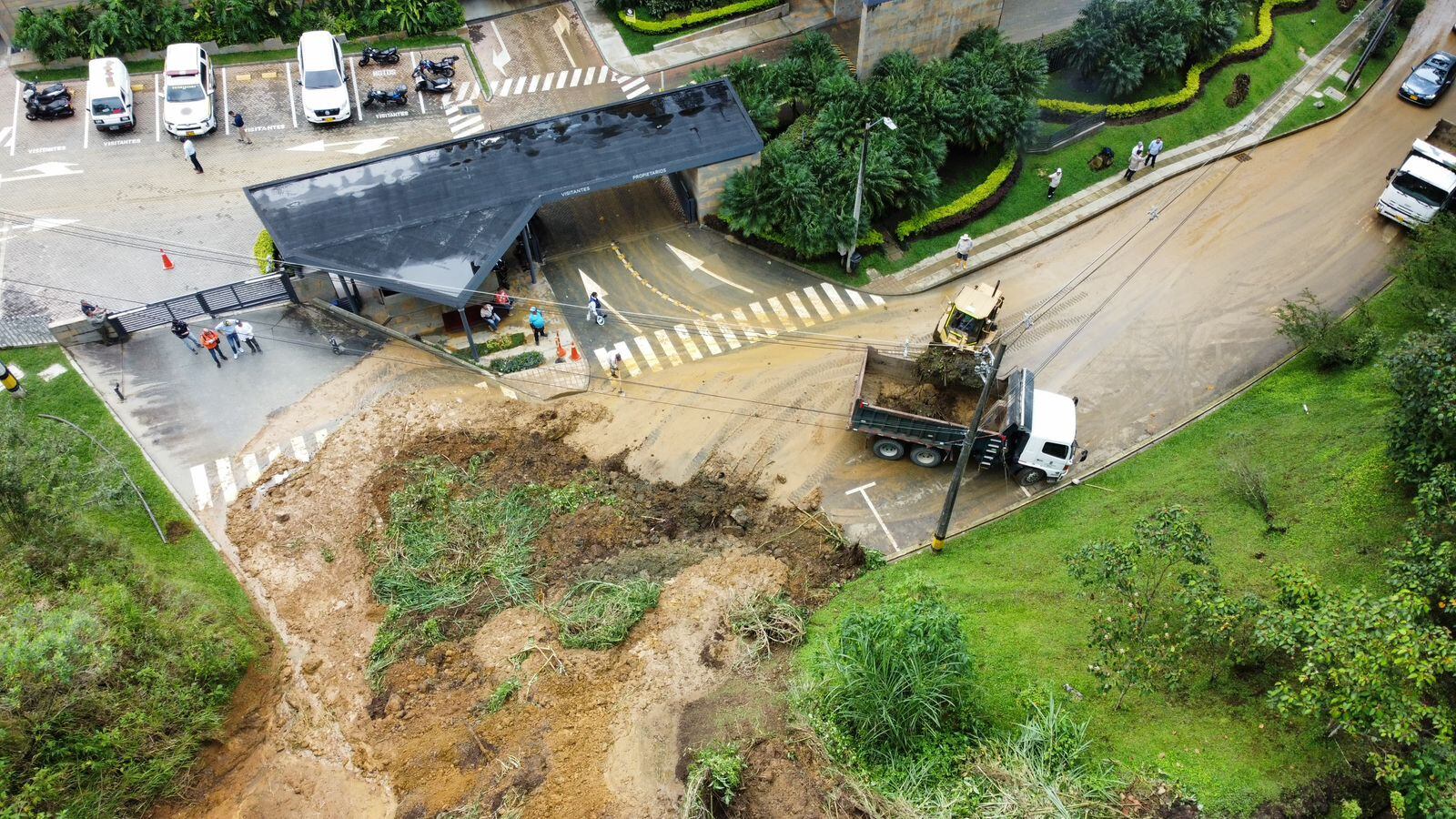 Deslizamiento de tierra en El Poblado. Foto: Dagrd