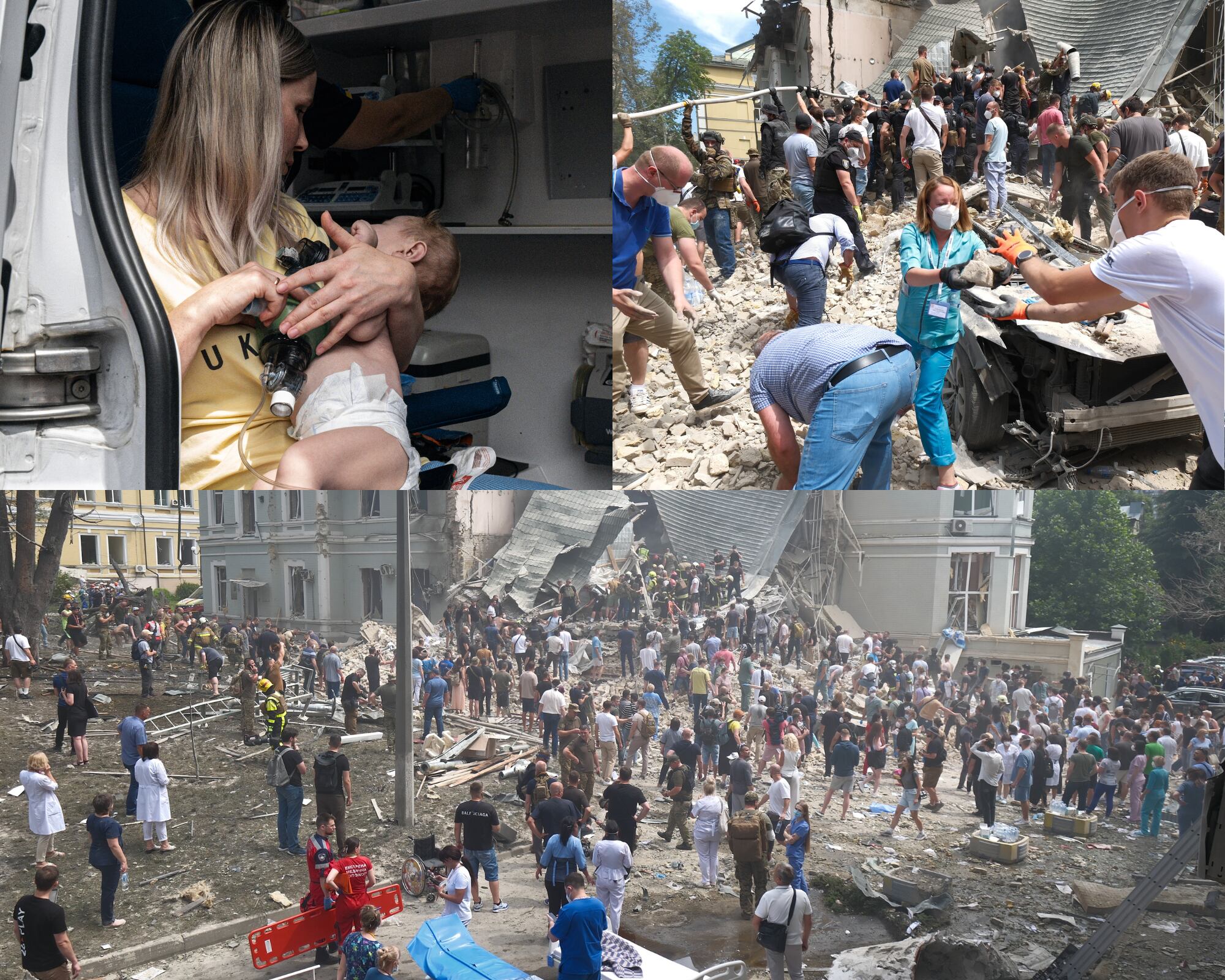 Al menos 25 personas murieron este lunes en bombardeos rusos en Ucrania, en un ataque que alcanzó infraestructuras eléctricas y dañó un hospital infantil en Kiev, la capital.
(Foto: Getty / Caracol Radio )