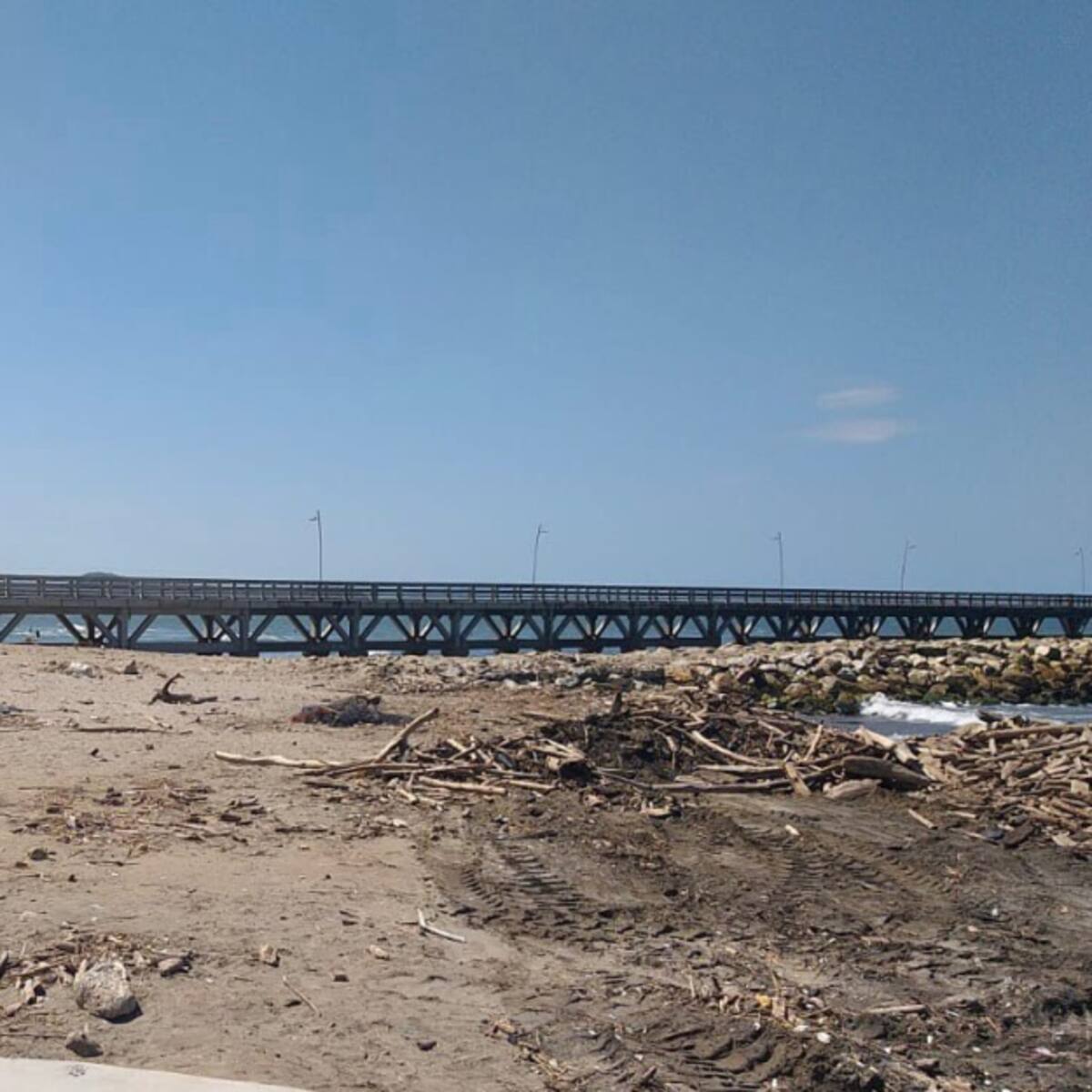 Retiran en Puerto Colombia material arrastrado por el Río Magdalena