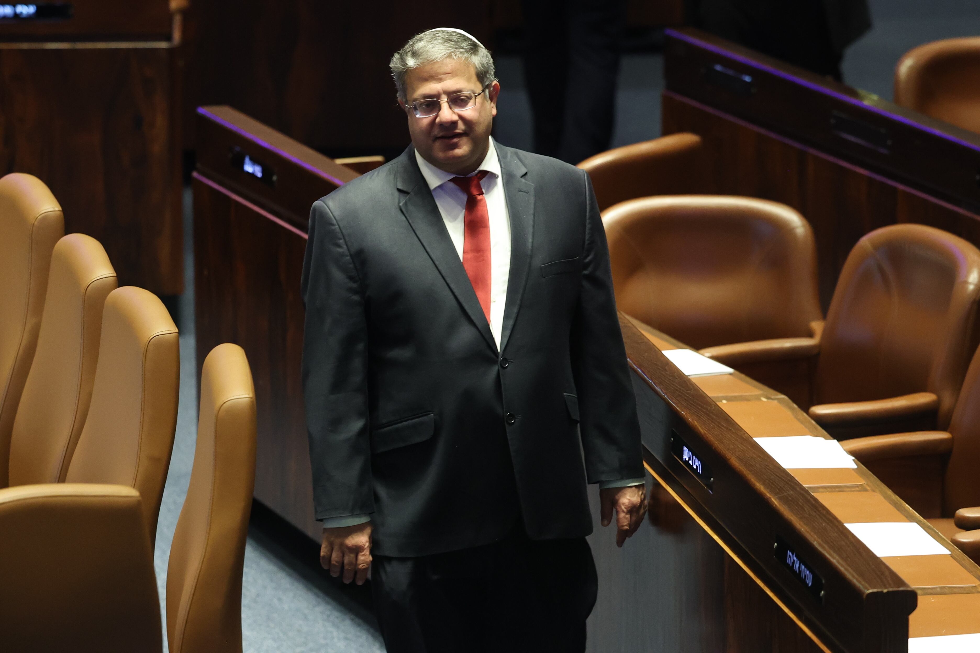 Jerusalem (Ó-),- Israeli National Security Minister Itamar Ben Gvir attends the voting session for the impeachment of Hadash-Taíal party MP Ofer Cassif in Jerusalem, 19 February 2024. The motion was brought up after Cassif publicly supported South Africaís genocide case against Israel at the International Court of Justice (ICJ). (Sudáfrica, Jerusalén) EFE/EPA/ABIR SULTAN