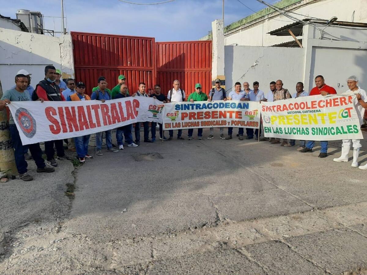 Sindicato de Coolechera protestó en Cartagena para pedir pagos de obligaciones