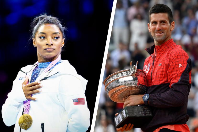 Simone Biles y Novak Djokovic | Foto: E. Garnier, A. Réau (L'Equipe)