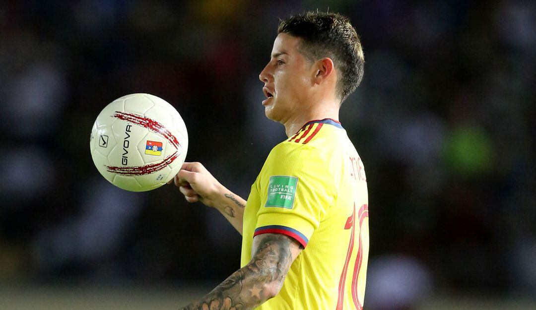 James Rodríguez en su último partido con la Selección Colombia por Eliminatorias al Mundial de Qatar