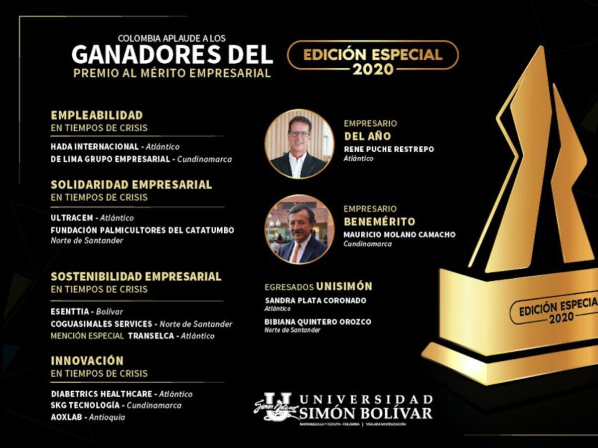 La Universidad Simón Bolívar premia a los ganadores al Mérito Empresarial